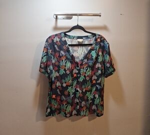 Vibrant Floral Button-Down Shirt